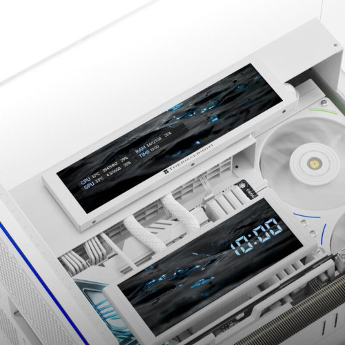 Корпус без блока питания/ Case Thermalright A70 Vision, Midi-Tower, TG, LCD, ARGB, no fans, 2xUSB-A 3.0, 1xUSB Type-C, ATX, mATX, mITX White