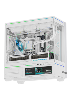Корпус без блока питания/ Case Thermalright M10 Vision FAN4-C, Mini-Tower, TG, LCD, 4x120mm ARGB, 2xUSB-A 3.0, 1xUSB Type-C, mATX, mITX White