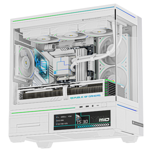 Корпус без блока питания/ Case Thermalright M10 Vision FAN4-C, Mini-Tower, TG, LCD, 4x120mm ARGB, 2xUSB-A 3.0, 1xUSB Type-C, mATX, mITX White