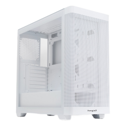 Корпус без блока питания/ Case HSPD M740, Mesh Mid Tower, White, TG, 0.6 SPCC, no fans, E-ATX, ATX, mATX, mITX, 170/400/200mm, 4x2.5