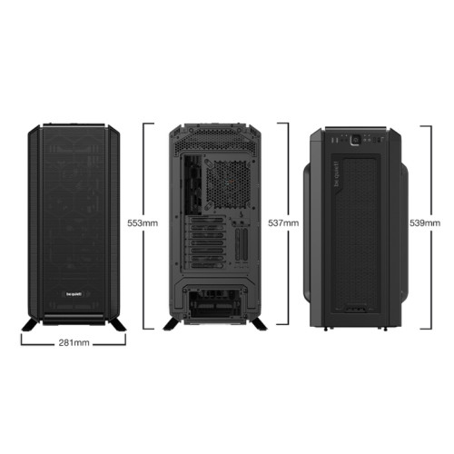 Корпус ПК без блока питания/ Case be quiet! SILENT BASE 802, Midi-Tower, 3x140mm, 2xUSB-A 3.2, 1xUSB 3.2 Type-C, E-ATX, ATX, mATX, mITX Black