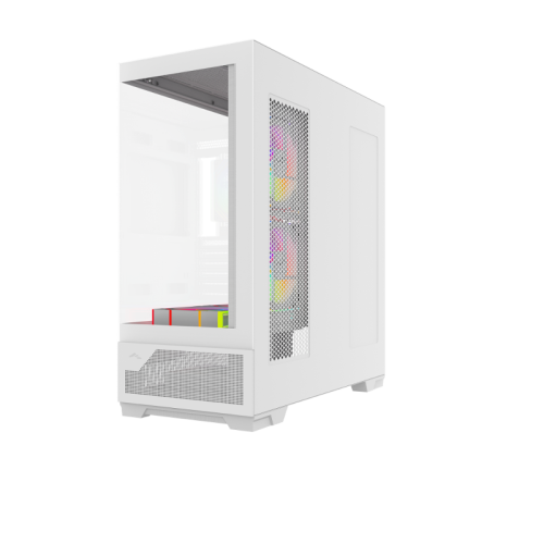 Корпус ПК без блока питания/ Case SAMA V43 White, Midi-Tower, TG, 6x120mm ARGB, 2xUSB 3.0 + 1xUSB 3.2 Type-C, ATX, mATX, mITX White
