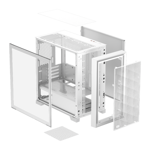 Корпус без блока питания/ Case PCCooler C3D310 WH, Mini-Tower, TG, Mesh, no fans, 2xUSB-A 3.0, mATX, mITX White