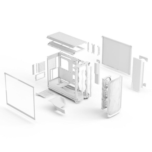 Корпус ПК без блока питания/ Case Fractal Design Meshify 3 XL RGB TG Clear Tint, Full-Tower, 3x140mm ARGB, 2xUSB-A 3.2 + 1xUSB 3.2 Type-C SSI-EEB, SSI-CEB, E-ATX, ATX, mATX, mITX, White