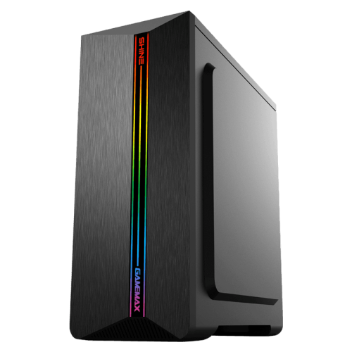 Компьютерный корпус, без блока питания ATX/ Gamemax Shine G517 ATX case, black, w/o PSU,w/1xUSB3.0+2xUSB2.0, HD-Audio , w/1x12mm FR1x12cm Ring ARGB Fan(FN-12Rainbow-N)