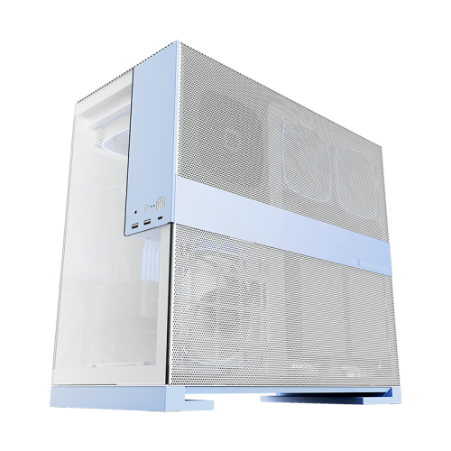 Корпус ПК без блока питания/ Case Geometric Future Model 5, Midi-Tower, TG, no fans, 2xUSB-A 3.0, 1xUSB 3.2 Type-C, E-ATX, ATX, mATX, mITX Light blue