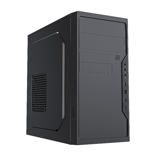 Корпус без блока питания/ Case Foxline FL-733R, mATX, 2x5.25EXT, 2x3.5EXT, 5x3.5INT, 2xUSB2.0, 2xUSB-C (19pin), HDA, w/o FAN, w/500W ATX PSU, w/1.2m EU pwr cord