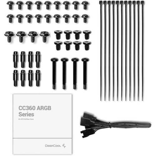Корпус Deepcool CC360 ARGB черный mATX 5x120mm 4x140mm 1xUSB2.0 1xUSB3.0 audio bott PSU [R-CC360-BKAPM3-G-1]