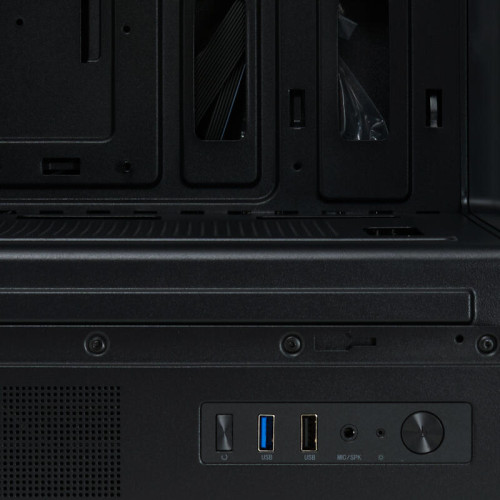 Корпус без блока питания/ HSPD F510, Panoramic Mid Tower, Black, TG, 0.5 SPCC, no fans ATX, mATX, mITX 180/280/160mm 1x2.5