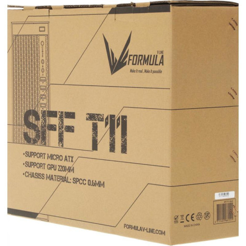 Корпус Formula SFF T11 черный mATX 1x80mm 2xUSB2.0 2xUSB3.0 1xUSB3.1 audio [SFF T11]