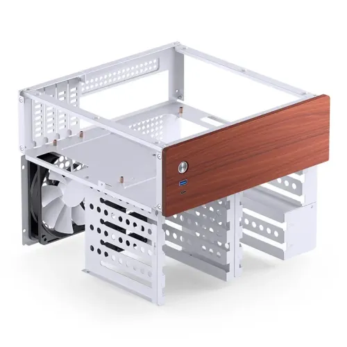 Корпус без блока питания/ Case JONSBO N4, Mini-Tower, 1x120mm, 1xUSB-A 3.0 + 1xUSB-C 3.2, SFX PSU Support, mATX, mITX White