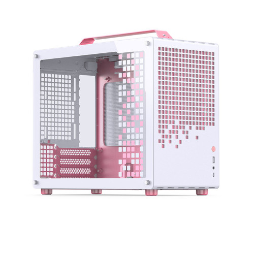 Корпус без блока питания/ Корпус JONSBO Jonsplus Z20 Pink/White MATX без БП, боковая панель из закаленного стекла, mini-ITX, micro-ATX, розово-белый