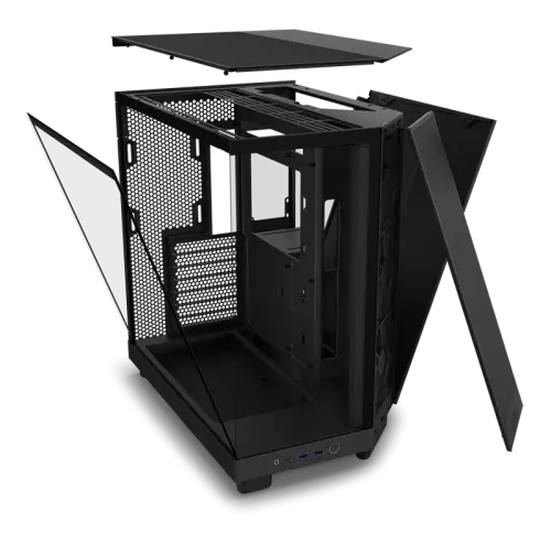Корпус без блока питания/ Case NZXT H6 Flow, Midi-Tower, TG, 3x120mm, 2xUSB-A 3.2 + 1xUSB-C 3.2, ATX, mATX, mITX Black