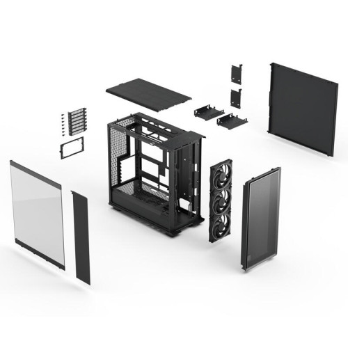 Корпус ПК без блока питания/ Case Fractal Design Epoch XL TG RGB Light Tint, Full-Tower, 3x140mm ARGB, 2xUSB-A 3.2 + 1xUSB 3.2 Type-C E-ATX, ATX, mATX, mITX, Black