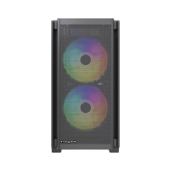 Корпус без блока питания/ Case HSPD M336, Mesh Mini-tower, Black, TG, 0.45 SPCC, 3x120mm ARGB (M11-120) mATX, mITX 160/340/180mm 2x2.5