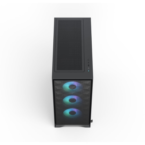 Корпус ПК без блока питания/ Case Fractal Design Pop 2 Air TG RGB, Midi-Tower, 3x120mm, 1xUSB-C + 1xUSB-A 3.2 ATX, mATX, mITX Black