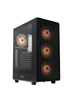 Корпус без блока питания/ HSPD M510, Mesh Mid Tower, Black, TG, 0.5 SPCC, 4x120mm ARGB ATX, mATX, mITX 180/280/160mm 1x2.5