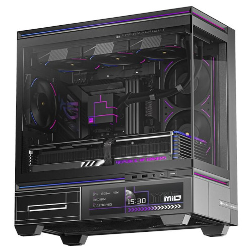 Корпус без блока питания/ Case Thermalright M10 Vision FAN4-C, Mini-Tower, TG, LCD, 4x120mm ARGB, 2xUSB-A 3.0, 1xUSB Type-C, mATX, mITX Black