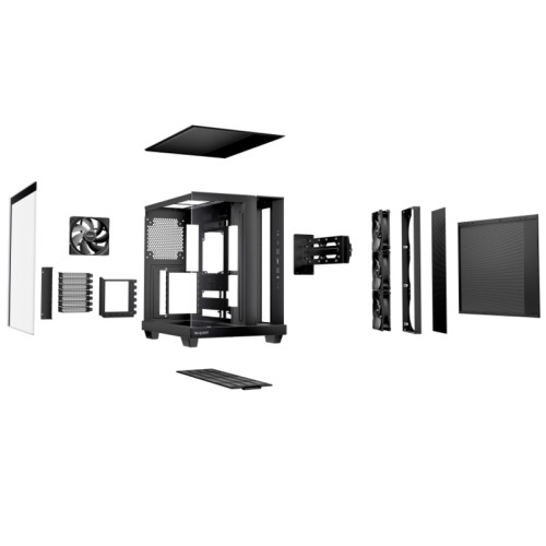 Корпус ПК без блока питания/ Case be quiet! LIGHT BASE 500, Midi-Tower, TG, 4x120mm, 2xUSB-A 3.2, 1xUSB 3.2 Type-C, ATX, mATX, mITX Black