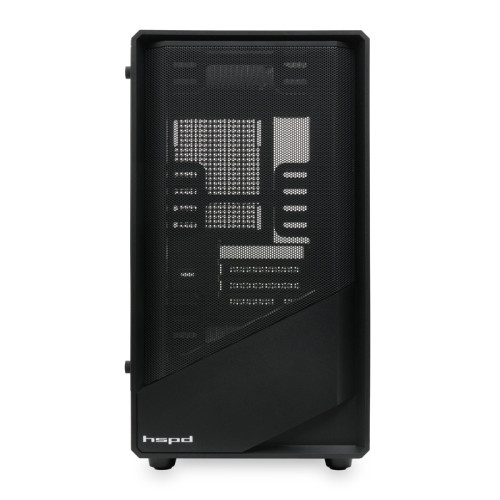 Корпус без блока питания/ Case HSPD M331, Mesh Mini-tower, Black, TG, 0.4 SPCC, no fans mATX, mITX 175/329/170mm 1x2.5