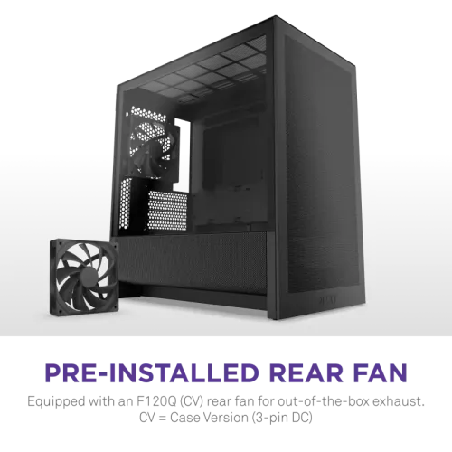 Корпус без блока питания/ Case NZXT H3 Flow (2025), Midi-Tower, TG, 1x120mm, 1xUSB-A 3.2 + 1xUSB-C 3.2, mATX, mITX Black