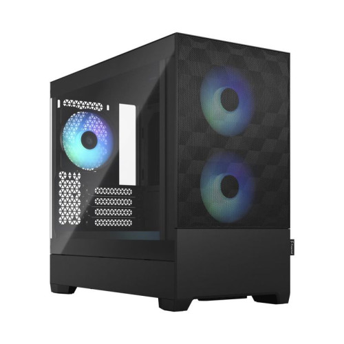 Корпус ПК без блока питания/ Case Fractal Design Pop Mini Air RGB TG Clear Tint, Mini-Tower, 3x120mm RGB, 2xUSB-A 3.2 mATX, mITX Black