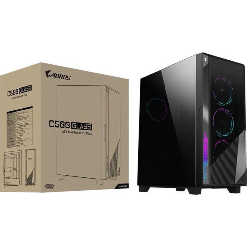Корпус Gigabyte Aorus GB-AC500G ST черный ATX 3x120mm 6x140mm 2xUSB3.0 1xUSB3.1 audio bott PSU [28300-AC500-1CKR]
