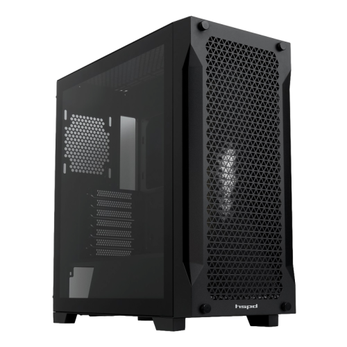 Корпус без блока питания/ Case HSPD M541, Mesh Mid Tower, Black, TG, 0.7 SPCC, no fans, ATX, mATX, mITX, 170/405/210mm, 2x2.5