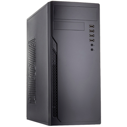 Корпус c блоком питания 450 Ватт/ Case Foxline FL-301, ATX, 1x5.25EXT, 1x3.5EXT, 4x3.5INT, 4xUSB2.0, HDA, w/o FAN, w/450W ATX PSU, w/1.2m EU pwr cord