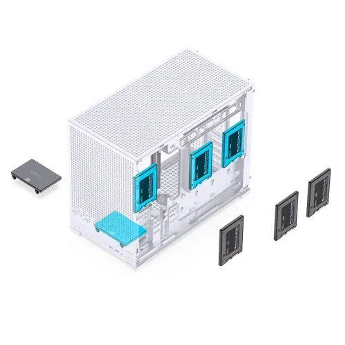 Корпус без блока питания/ Case JONSBO D32 PRO, Mini-Tower, TG, no fan, 2xUSB-A 3.2 + 1xUSB-C 3.2, mATX, mDTX, mITX White