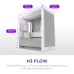 Корпус без блока питания/ Case NZXT H3 Flow (2025), Midi-Tower, TG, 1x120mm, 1xUSB-A 3.2 + 1xUSB-C 3.2, mATX, mITX White