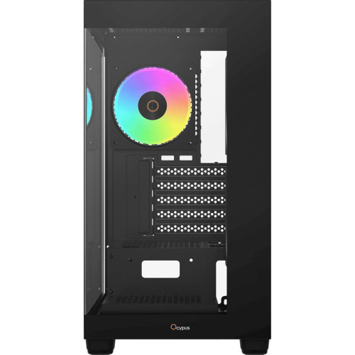 Корпус ПК без блока питания/ Case Ocypus Gamma C52 BK ARGB, Mini-Tower, TG, 3x120mm ARGB, 1xUSB-A 3.0 + 2xUSB 2.0, mATX, mITX Black