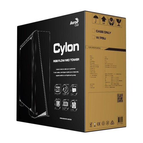Корпус Aerocool Cylon черный ATX 5x120mm 2xUSB2.0 1xUSB3.0 audio CardReader bott PSU [CYLON BK]