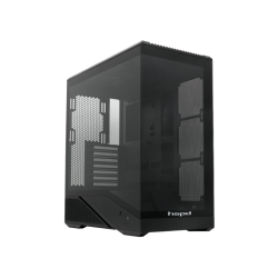 Корпус без блока питания/ Case HSPD F711, Panoramic Full Tower, Black, TG, 0.7 SPCC, no fans ATX, mATX, mITX 190/420/280mm 2x2.5