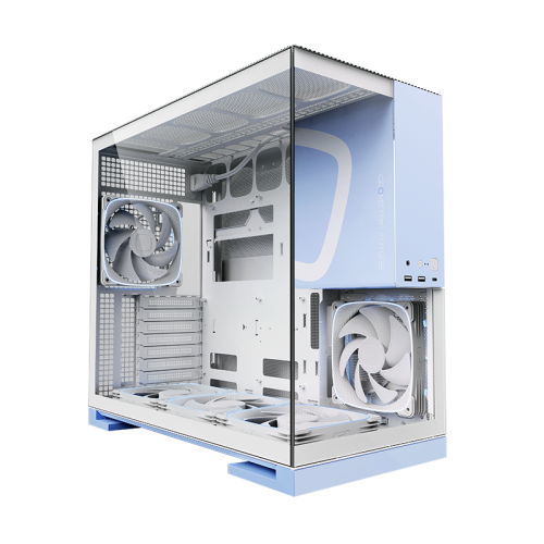 Корпус ПК без блока питания/ Case Geometric Future Model 5, Midi-Tower, TG, no fans, 2xUSB-A 3.0, 1xUSB 3.2 Type-C, E-ATX, ATX, mATX, mITX Light blue