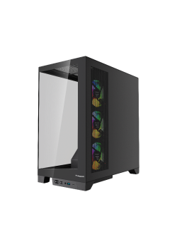 Корпус без блока питания/ Case HSPD F550, Mid Tower, Black, TG, 0.7 SPCC, 4x120mm ARGB ATX, mATX, mITX 185/420/200mm 3x2.5