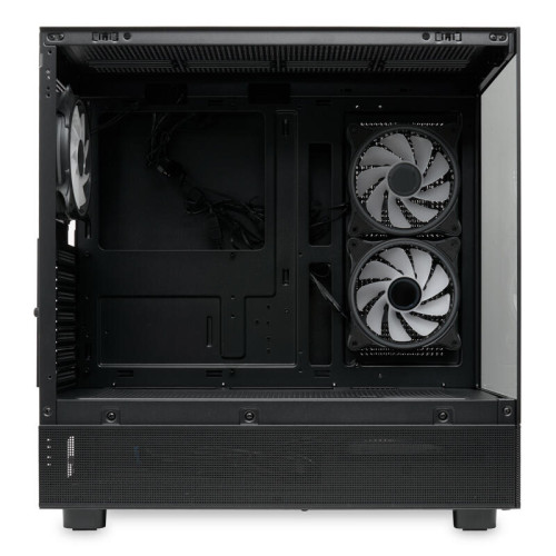 Корпус без блока питания/ HSPD F710, Panoramic Mid Tower, Black, TG, 0.5 SPCC, 3x120mm ARGB E-ATX, ATX, mATX, mITX 185/395/270mm 2x2.5