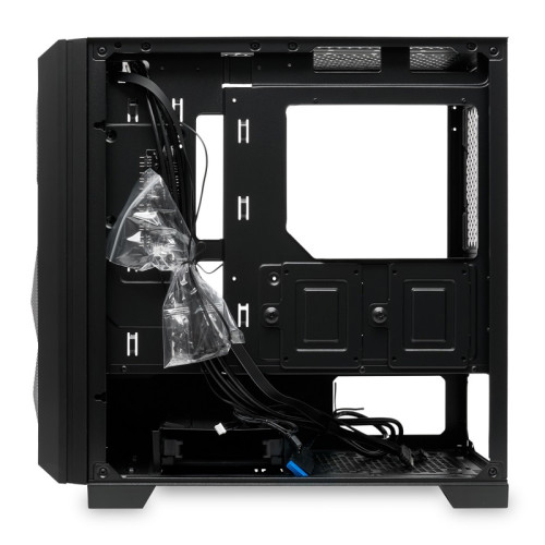 Корпус без блока питания/ Case HSPD M340, Mesh Mid Tower, Black, TG, 0.5 SPCC, no fans, mATX, mITX, 165/350/200mm, 2x2.5