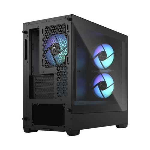 Корпус ПК без блока питания/ Case Fractal Design Pop Mini Air RGB TG Clear Tint, Mini-Tower, 3x120mm RGB, 2xUSB-A 3.2 mATX, mITX Black