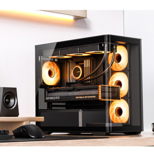 Корпус без блока питания/ Корпус JONSBO D300 Black MATX без БП, боковая панель из закаленного стекла, mini-ITX, micro-ATX, черный