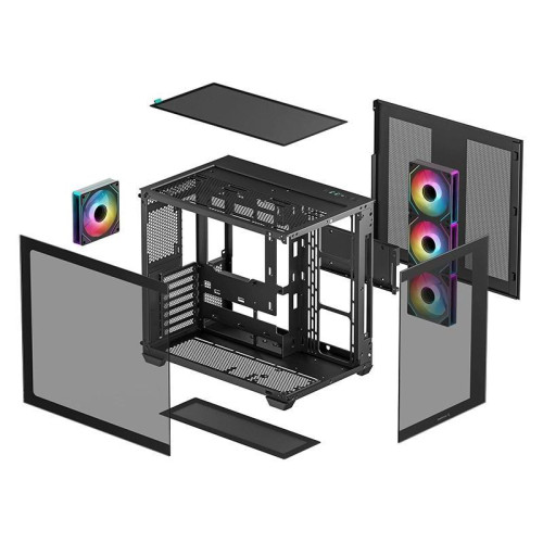 Корпус Deepcool CG530 4F черный ATX 2x120mm 2x140mm 2xUSB2.0 1xUSB3.0 audio bott PSU [R-CG530-BKADA4-G-1]