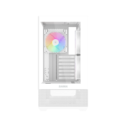 Корпус ПК без блока питания/ Case SAMA V40 White, Midi-Tower, TG, 6x120mm ARGB, 2xUSB 3.0 + 1xUSB 3.1 Type-C, ATX, mATX, mITX White