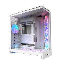 Корпус без блока питания/ Case NZXT H9 Flow RGB+ (2025), Midi-Tower, TG, 6x140mm RGB + 1x120mm RGB, 2xUSB-A 3.2 + 1xUSB-C 3.2, E-ATX, ATX, mATX, mITX White