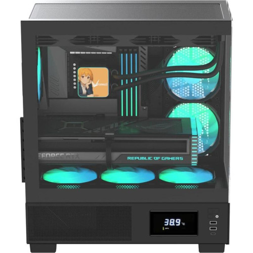 Корпус Formula Crystal E1 черный без БП ATX 5x120mm 3x140mm 2xUSB3.0 1xUSB3.1 audio bott PSU