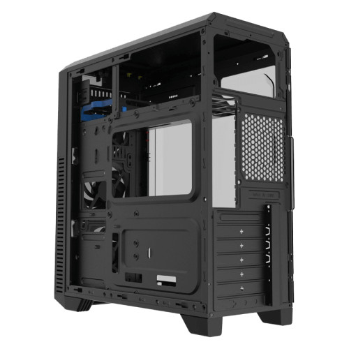 Компьютерный корпус, без блока питания ATX/ Gamemax G562 Matrix ATX case, black, w/o PSU, w/1xUSB3.0+2xUSB2.0, w/1x12cm 32xLeds Blue LED rear fan