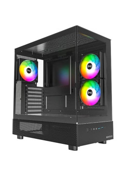 Корпус Montech XR черный ATX 3x120mm 2xUSB3.0 1xUSB3.1 audio bott PSU [XR BL]