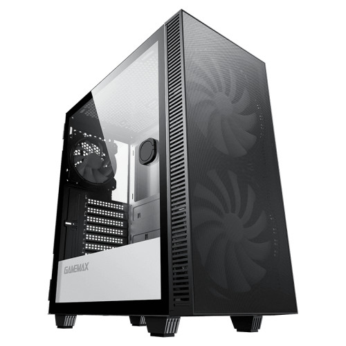 Компьютерный корпус, без блока питания ATX/ Gamemax Aero ATX case, black, w/o PSU, w/1xUSB3.0+1xUSB2.0, w/2x20cm ARGB GMX-20-ARGB front fans, w/1x12cm ARGB GMX-12-Rainbow-D fan