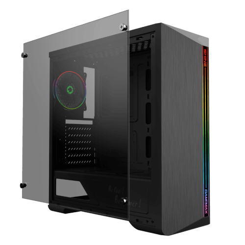 Компьютерный корпус, без блока питания ATX/ Gamemax Shine G517 ATX case, black, w/o PSU,w/1xUSB3.0+2xUSB2.0, HD-Audio , w/1x12mm FR1x12cm Ring ARGB Fan(FN-12Rainbow-N)