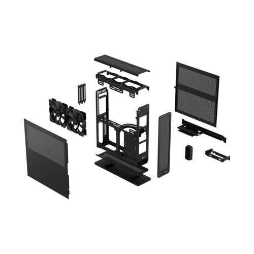 Корпус без блока питания/ Case Fractal Design Ridge, 2x140mm, 2xUSB-A 3.2 + 1xUSB 3.2 Type-C, SFX PSU Support, mITX Black