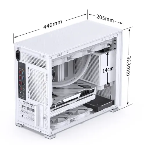 Корпус без блока питания/ Case JONSBO D31 MESH SCREEN, Mini-Tower, TG, no fans, 1xUSB-A 3.0 + 1xUSB-C 3.2, mATX, mDTX, mITX White